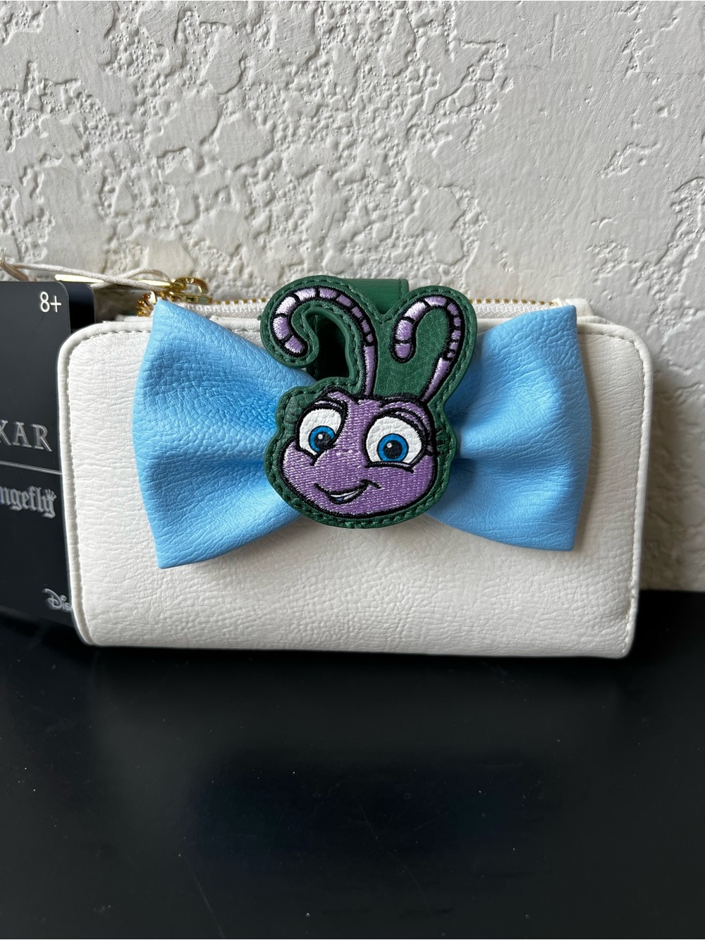 Loungefly Disney Pixar A Bug's Life Dot Bow Wallet Green and Cream - NWT